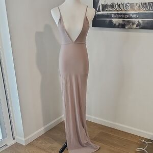 Elegant Nude Maxi Dress